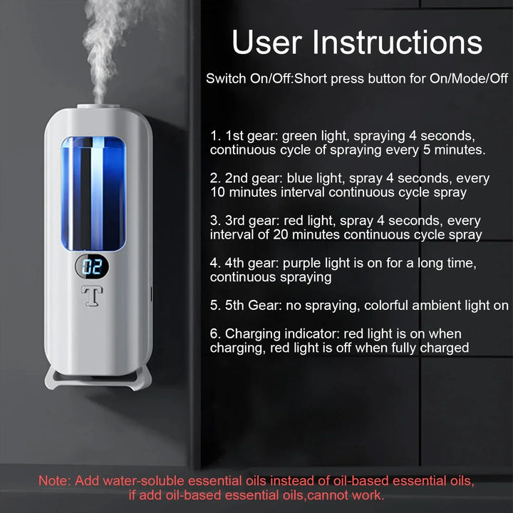 BowLift | 5 Modes rechargeable essential oil diffuser