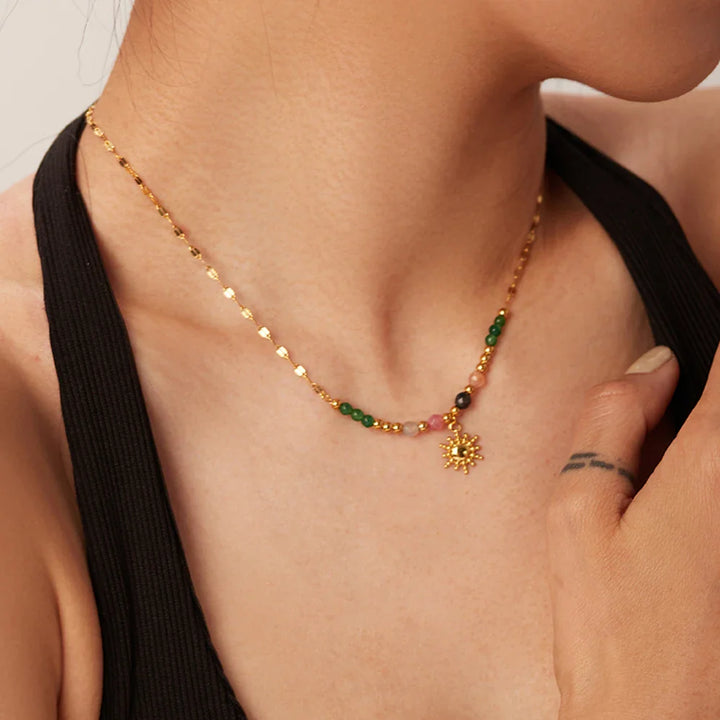 BowLift | Dainty Boho Inspired Sun Pendant Necklace