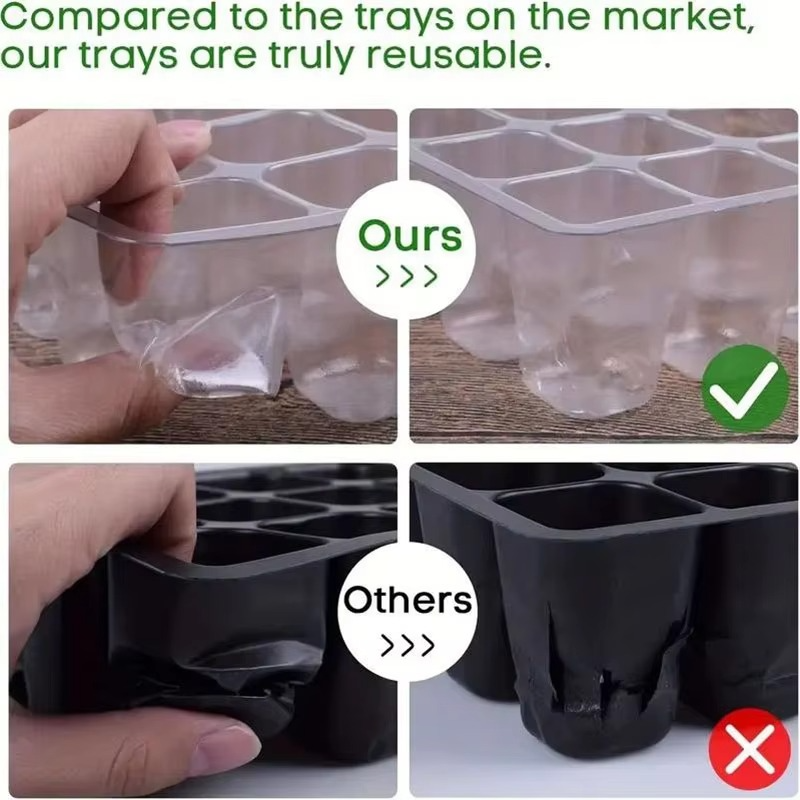 BowLift | 12-Cell Plastic Seedling Starter Tray for Succulent and Garden Seeds