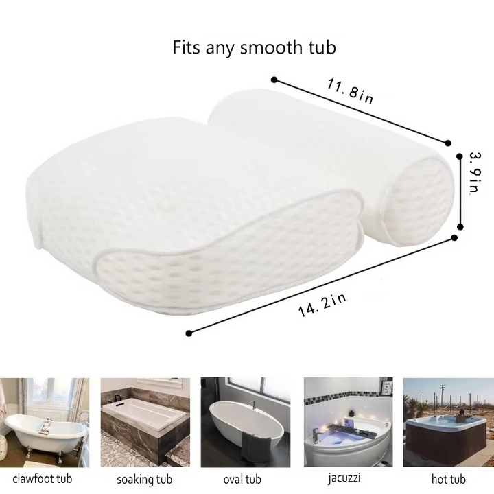 BowLift | Luxury Bath Spa Pillow with Air Mesh Technology for Neck, Head, and Back Support