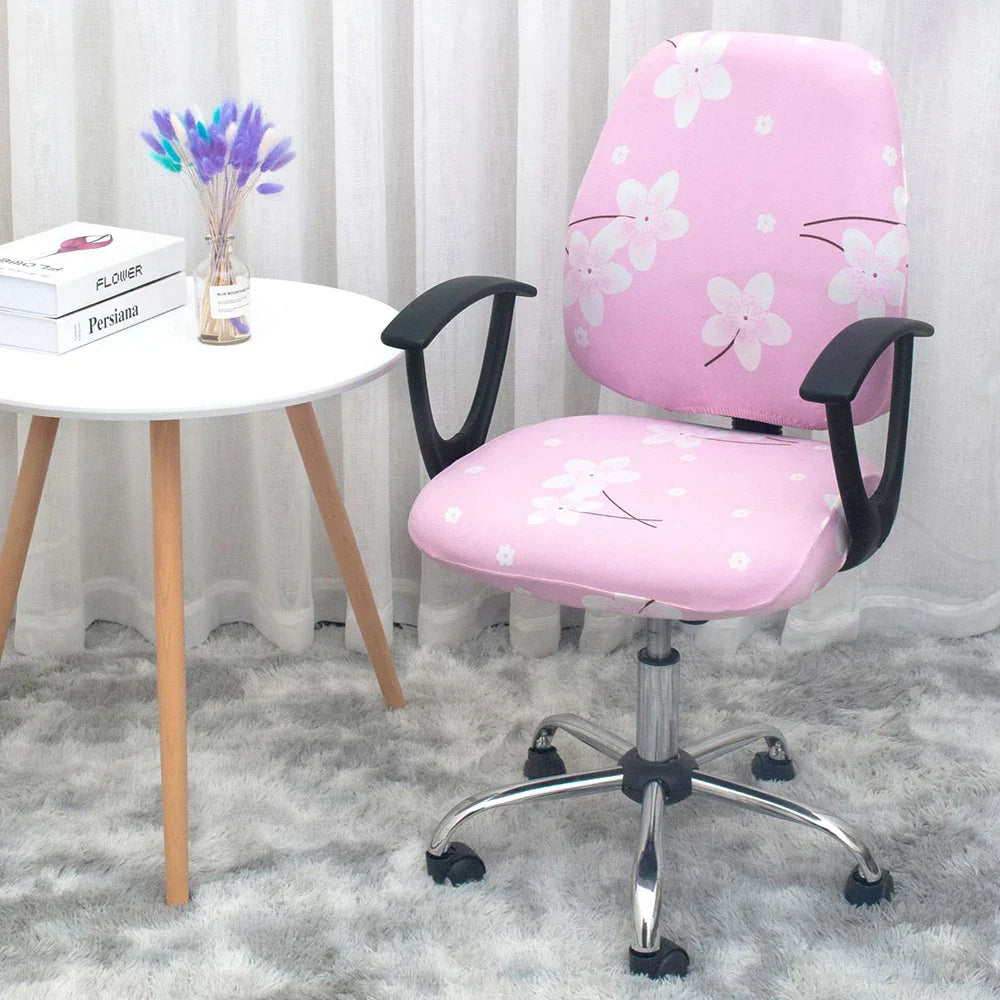 BowLift | 2-piece Split Office Rose Chair Covers