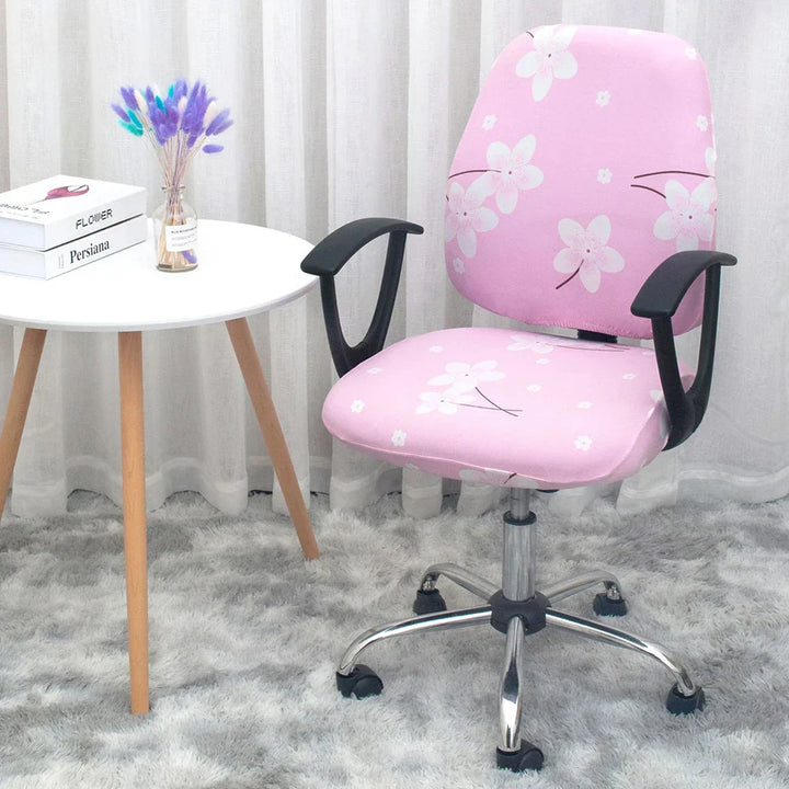 BowLift | 2-piece Split Office Rose Chair Covers