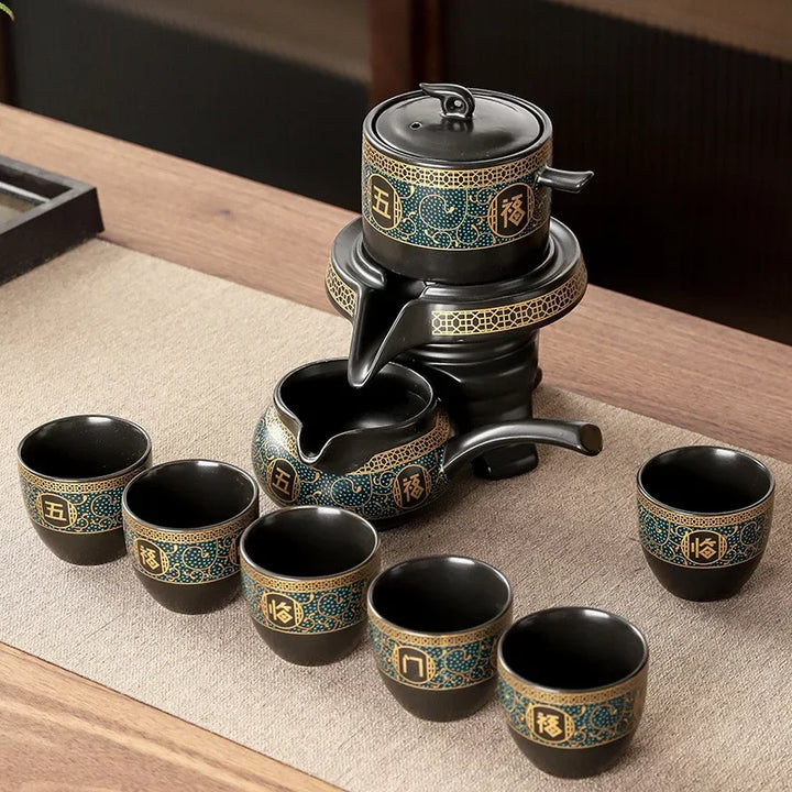 BowLift | Royal Golden Porcelain Dragon Flow Tea Set