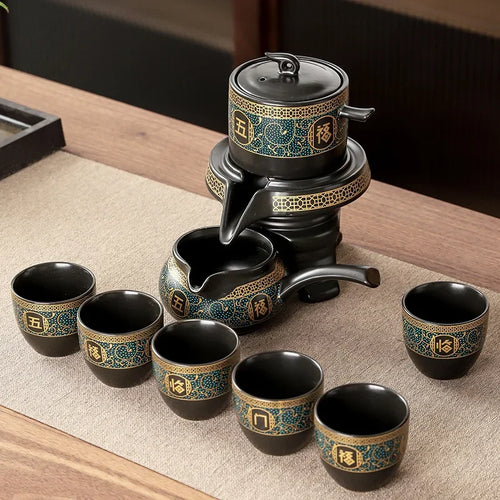 BowLift | Royal Golden Porcelain Dragon Flow Tea Set