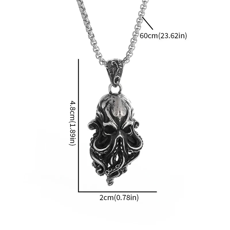 BowLift | Gothic Skull Octopus Tentacle Necklace