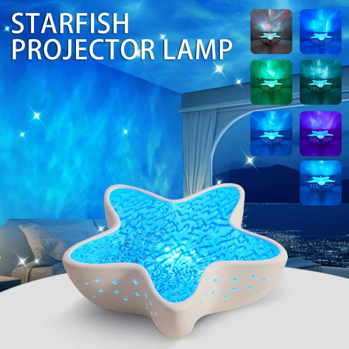 BowLift | MARILUX Star Sea Projector Lamp | 7 Colors | Ocean Waves & Aurora Effect | Starfish Design