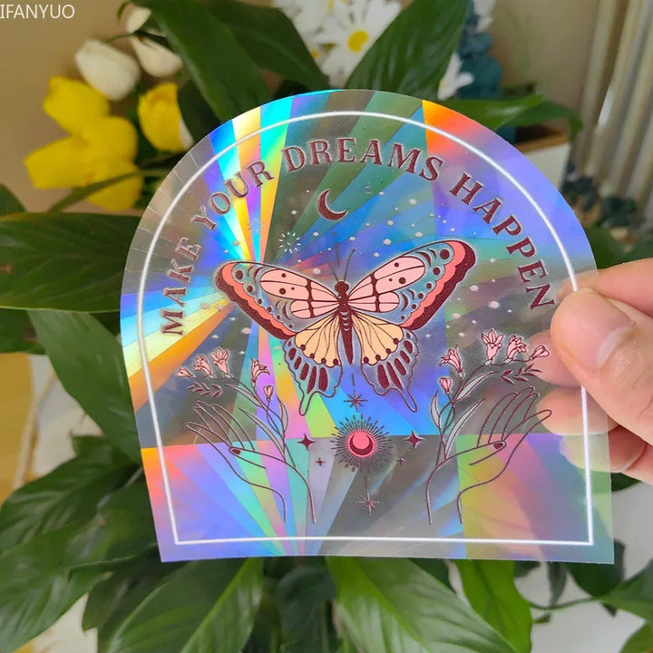 BowLift | SunGlow Window Sticker | 3D Rainbow Effect | Self-Adhesive & Reusable