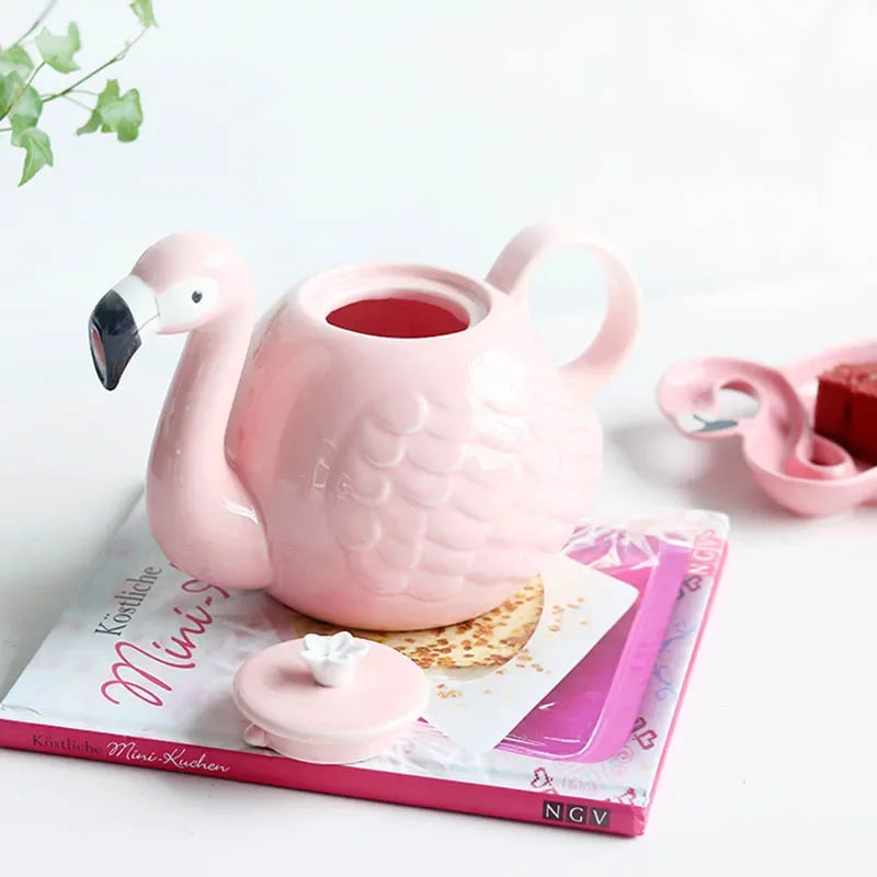 BowLift | Pink Flamingo Ceramic Tea Set
