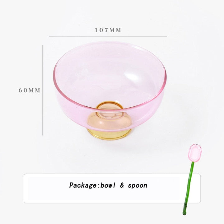 BowLift | Colorful borosilicate dessert bowl with spoon