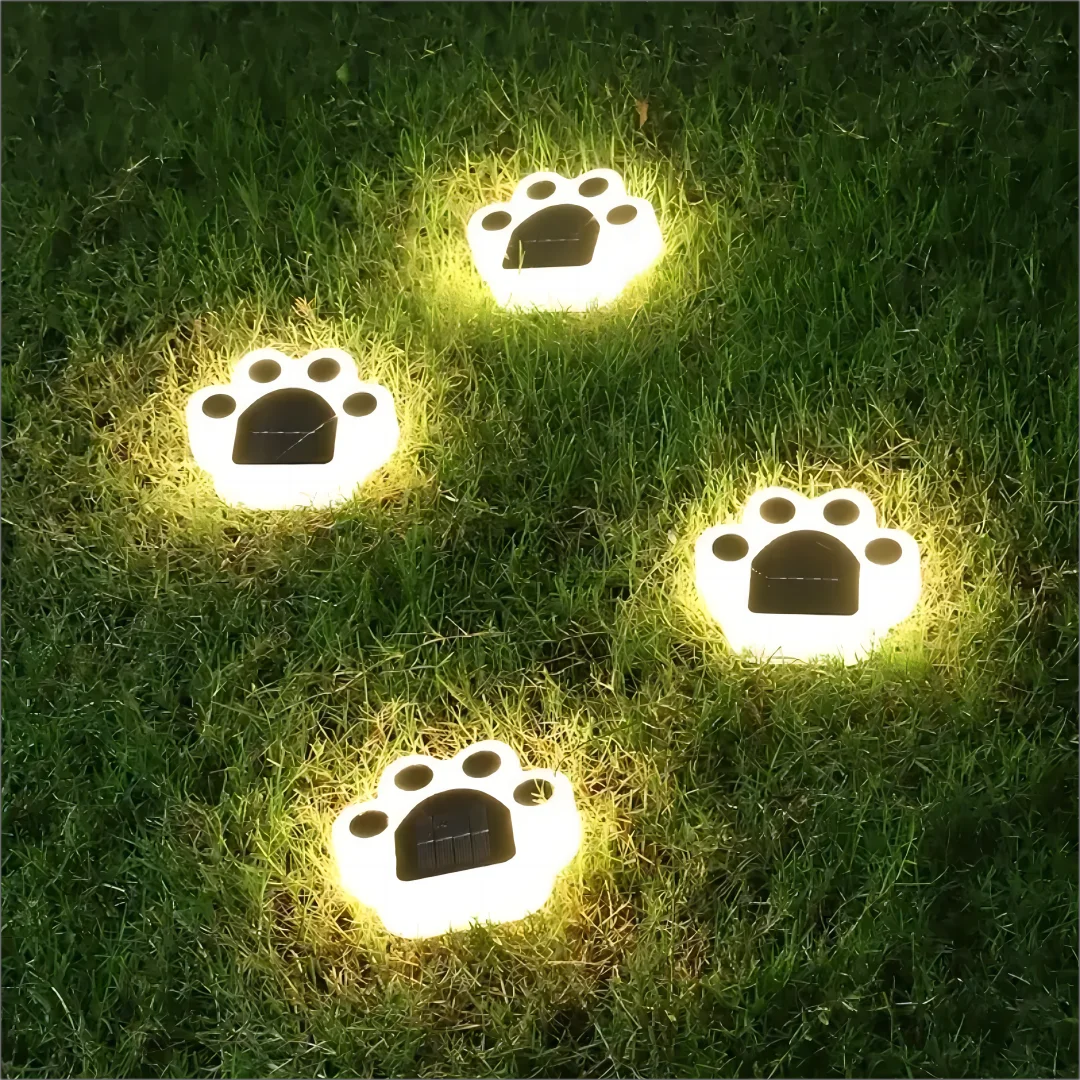 BowLift | Glowing Paw LED Solar Pathway Outdoor Lights