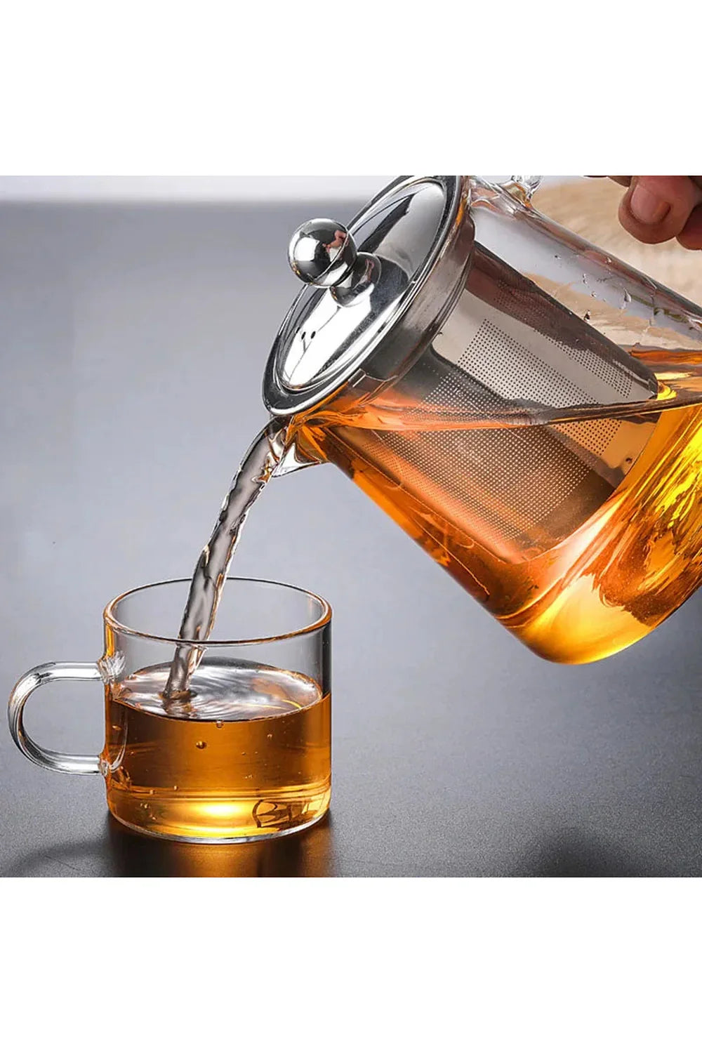 BowLift | Stainless Steel Infuser Glass Teapot