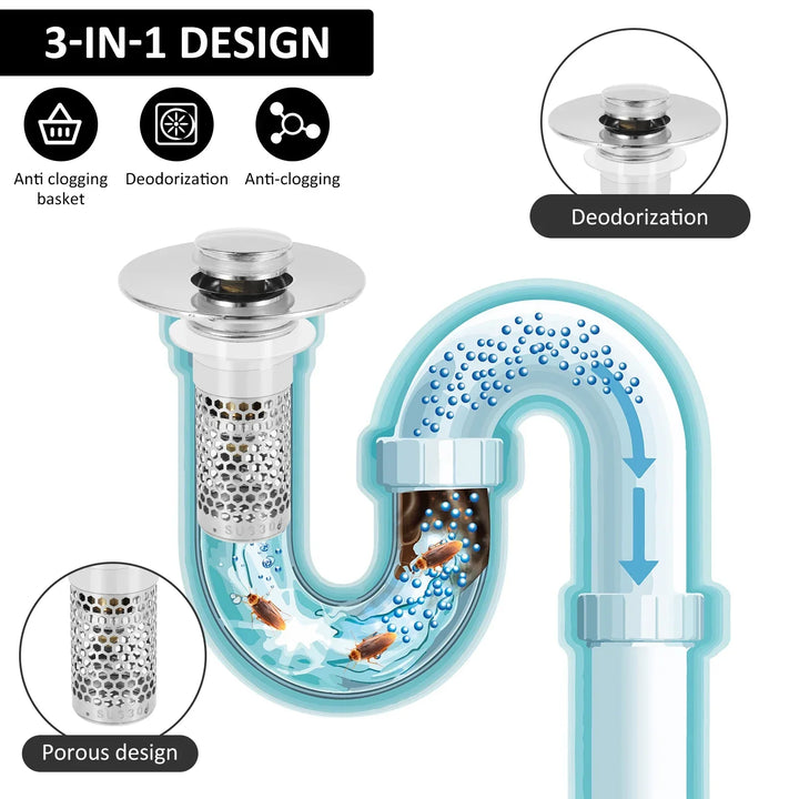 BowLift | Sink Drain Anti-Odor Hair Catcher Filter