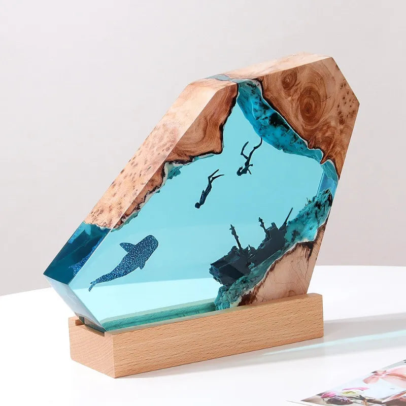 BowLift | Deep Ocean Resin Decorative Night Lamp
