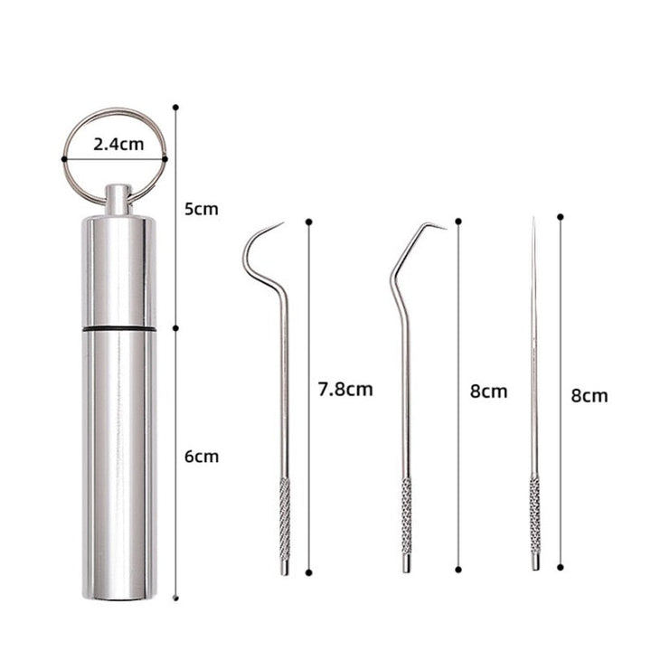 BowLift | Minty Portable Metal Toothpick Cleaner Set