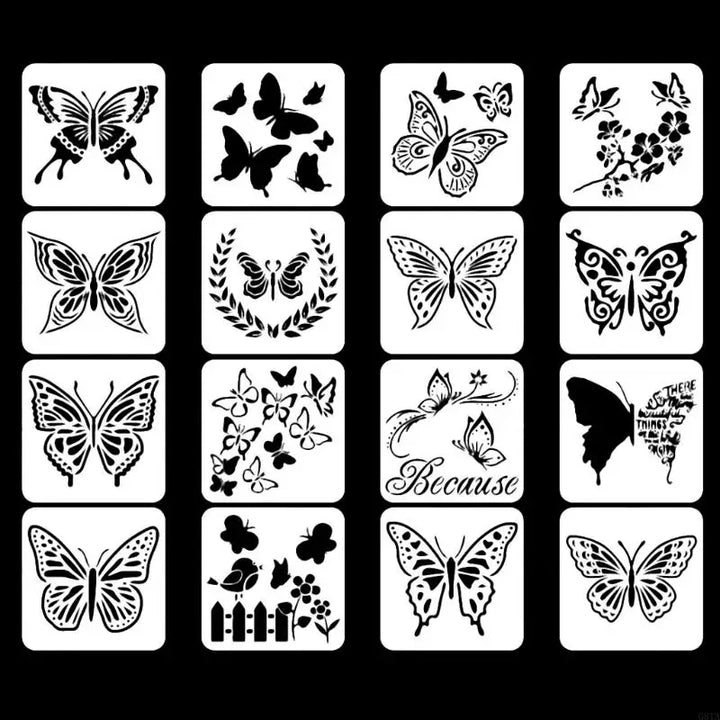 BowLift | FloraCraft Wings | Butterfly Stencil Set | 16 Designs for Creative DIY Projects