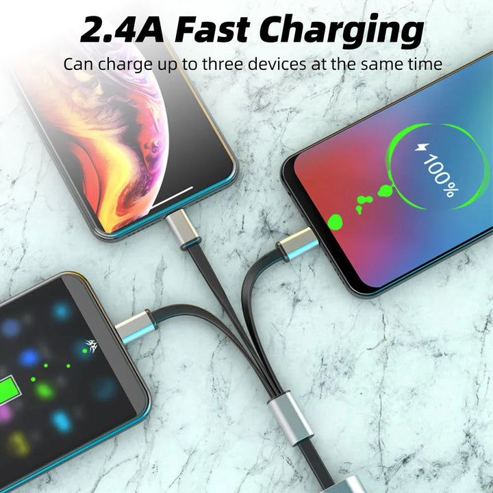 BowLift | 3in1 Metal Anti-Scratch Fast USB Smart Charging Cable