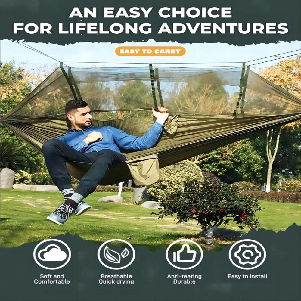BowLift | NatureRest Hammock | Integrated Mosquito Net | Compact & Breathable