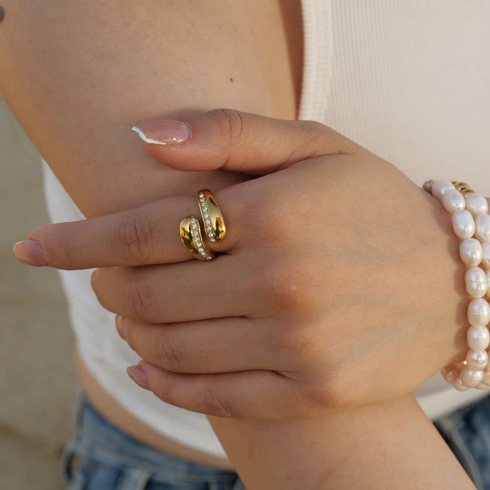 BowLift | Chunky Diamond Accented Wrap Ring