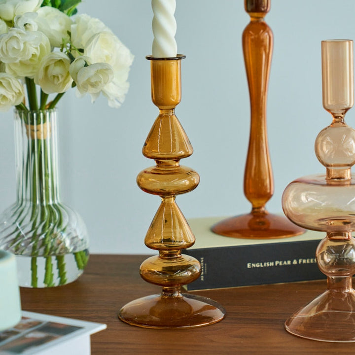 Amber Modern Glass Candle Holder | Bowlift