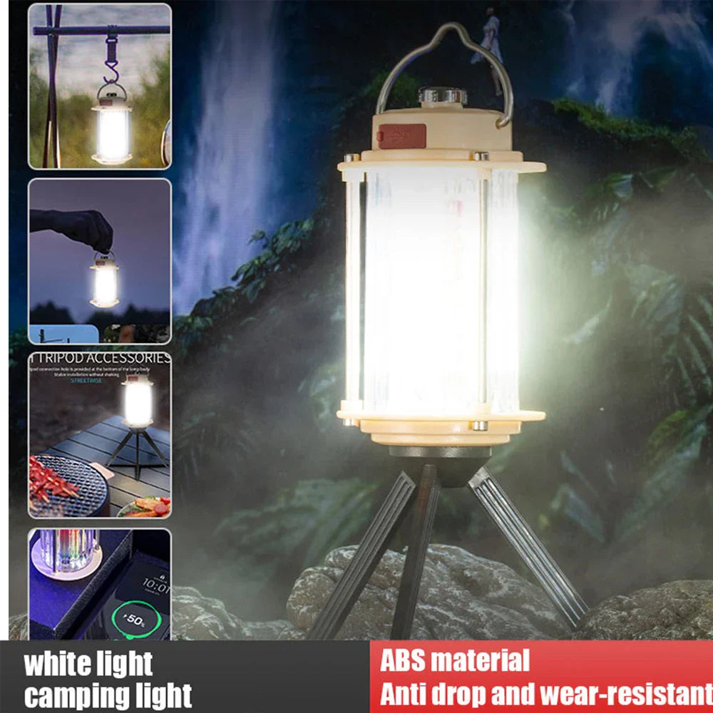 BowLift | Portable Rechargeable Dimmable Hanging Tripod Flashlight Lantern
