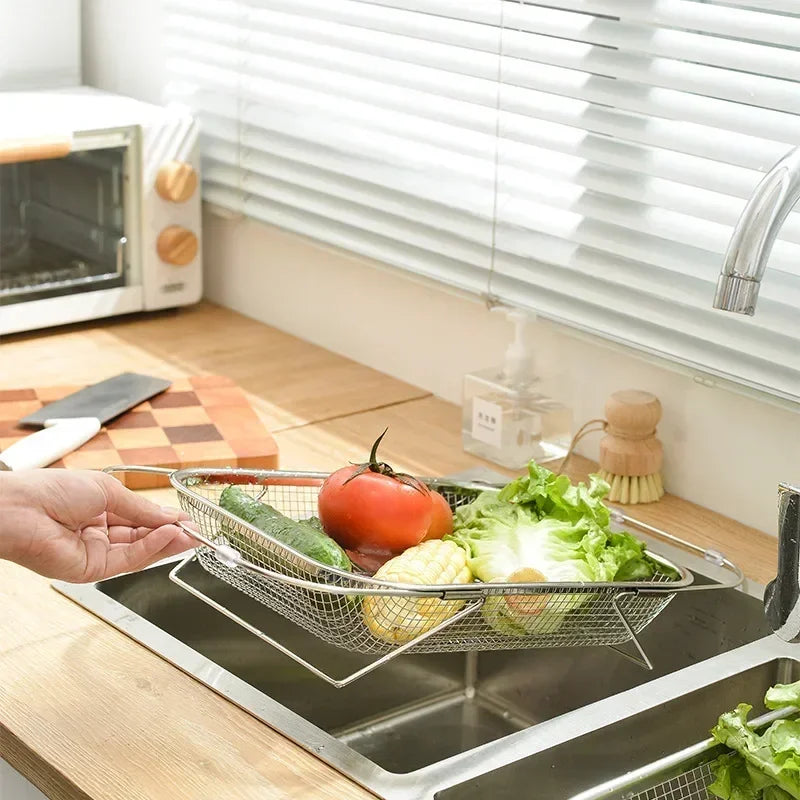 BowLift | Space-Saving Over-Sink Mesh Strainer Rack