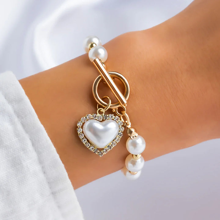 BowLift | Pearl Heart Diamond Accented Bracelet