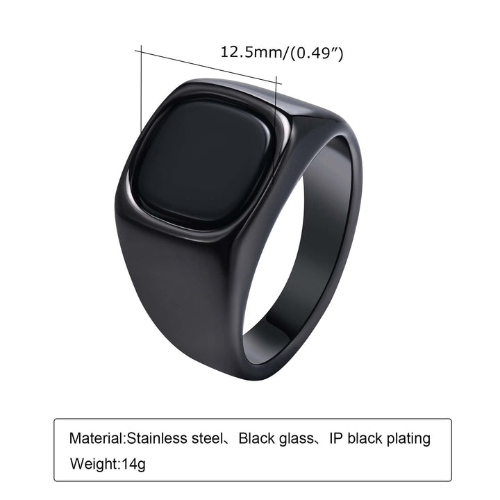 BowLift | Black Storm Stone Stainless Steel Ring