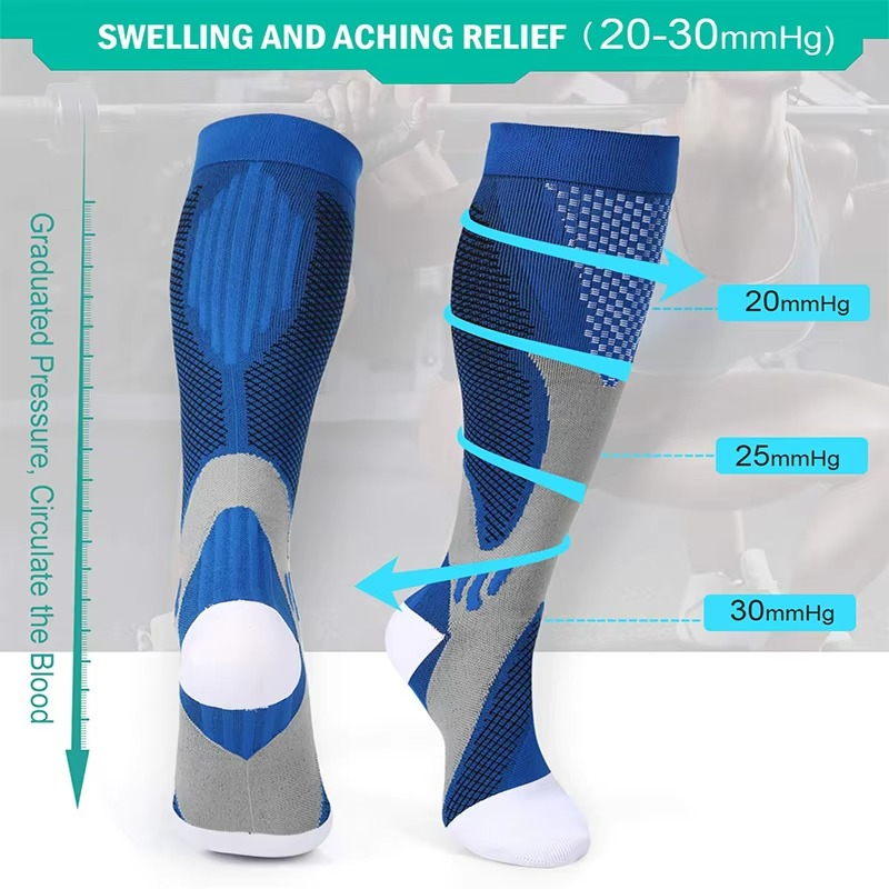 BowLift | Men's Mid Calf Medical Nursing Socks, Breathable Nylon Compression Support
