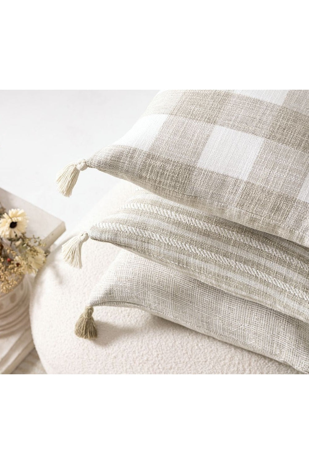 White Tassel Pillow Cover | Bowlift