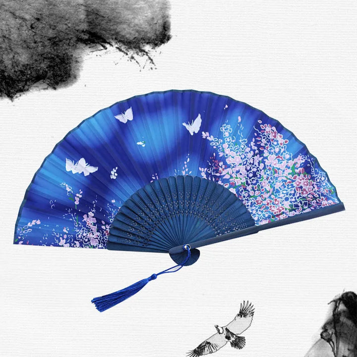 Traditional Japanese Style Floral Hand Fan | Bowlift