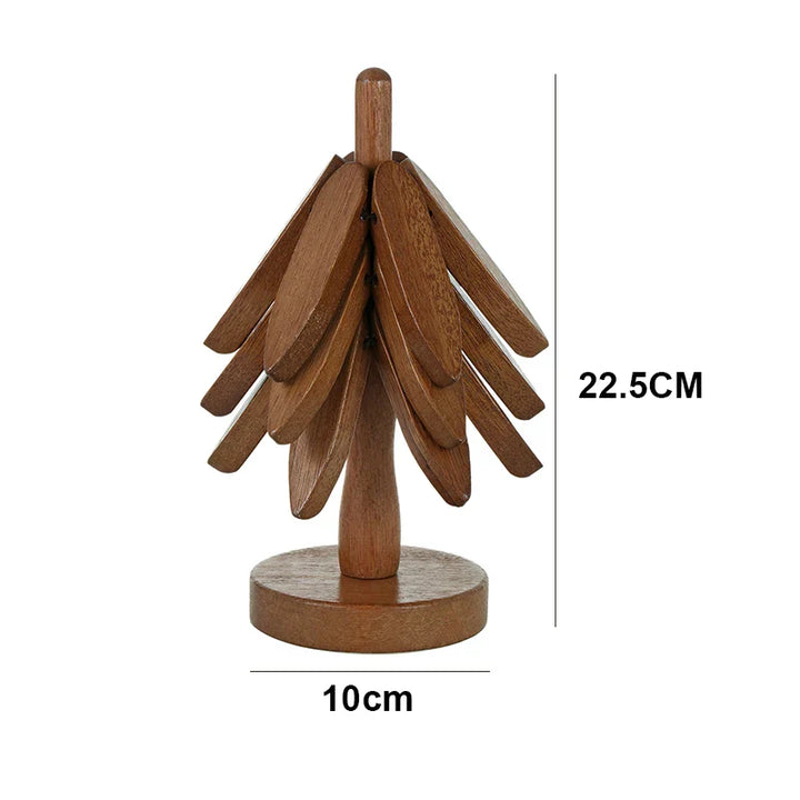 BowLift | Wooden Tree Heat Resistant Coaster Set