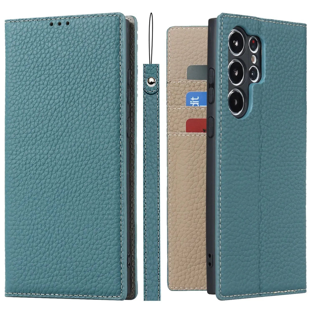 genuine leather wallet case for Samsung Galaxy S23 Ultra Bowlift