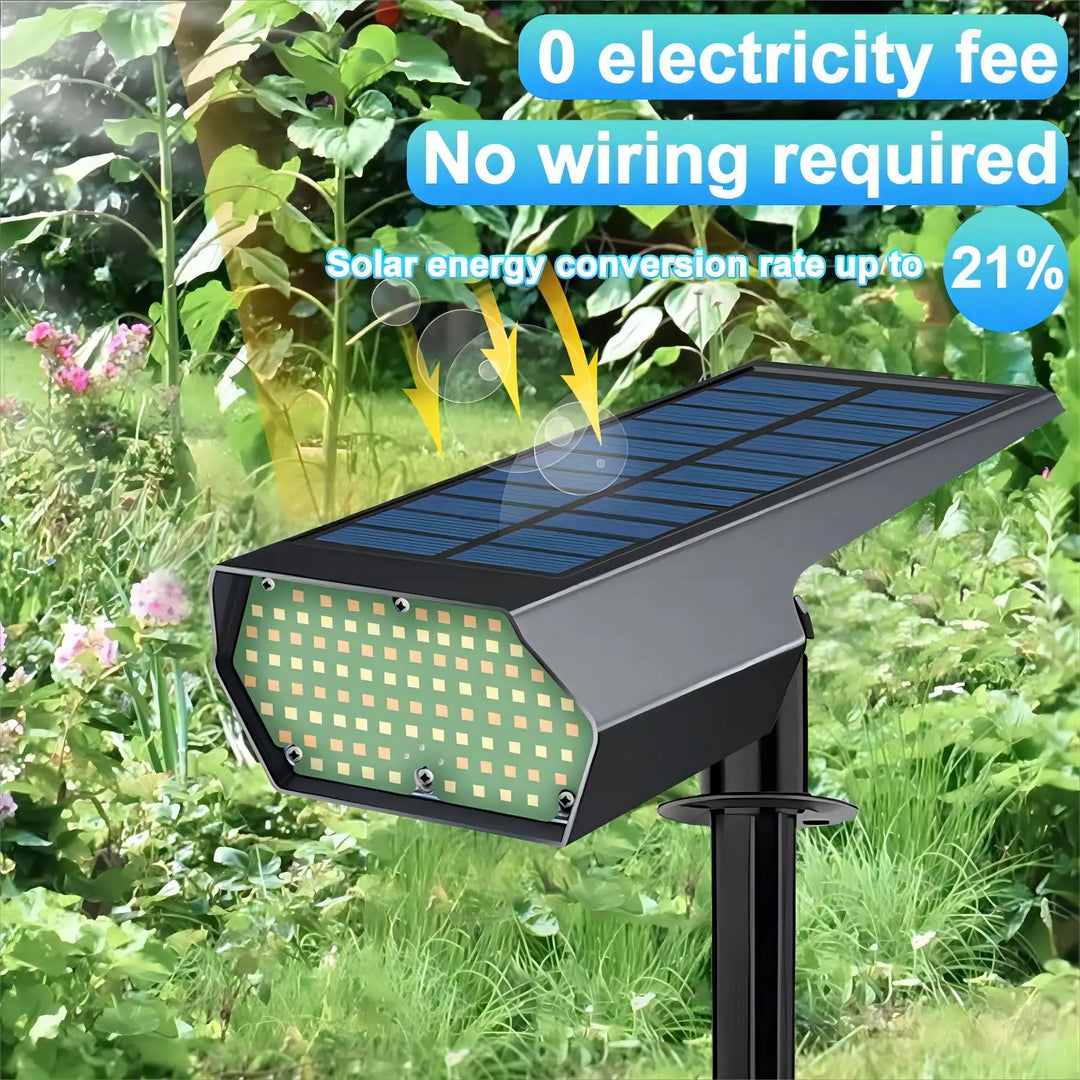 BowLift | Solar-Spotlight LumiYard 92LED | 2-colored garden lighting (Warm-/Cool white) | IP65 waterproof & automatic dusk sensor