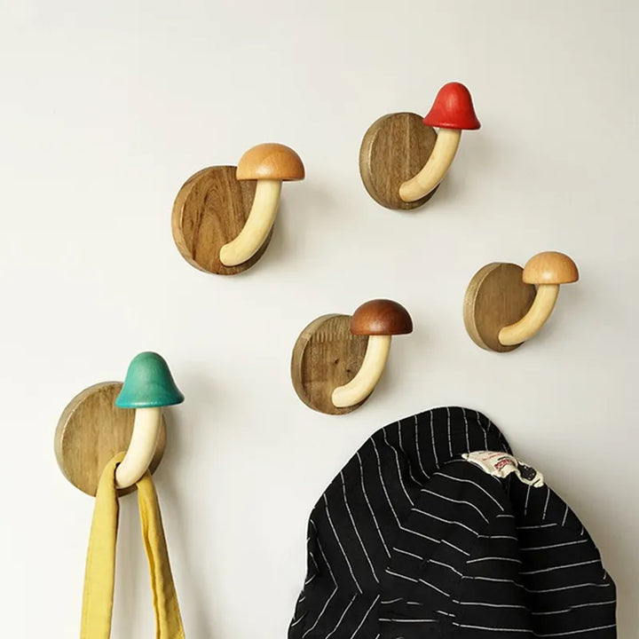 BowLift | Mystic Mushroom Wooden Wall Clothes Hanger