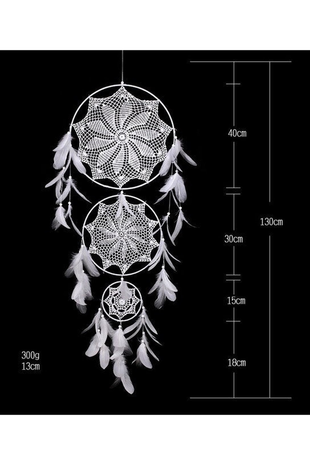 Large Decorative Dreamcatcher with Organic Material Design