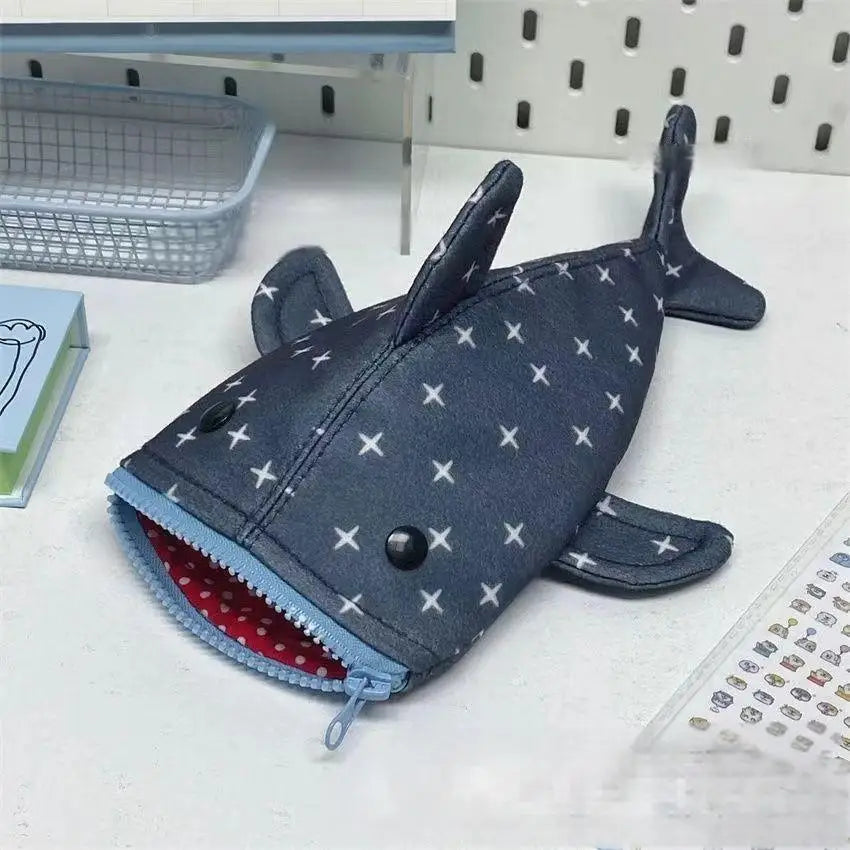BowLift | Deep Blue Shark Zipper Pencil Case