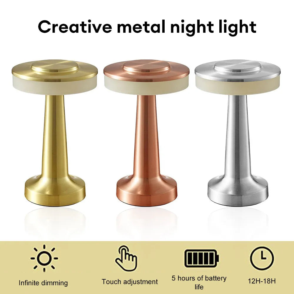 BowLift | Retro Led Table Lamp Usb Rechargeable Infinitely Dimmable Night Light Camping Light Suitable For Bar Lampbedroom Ambient Light