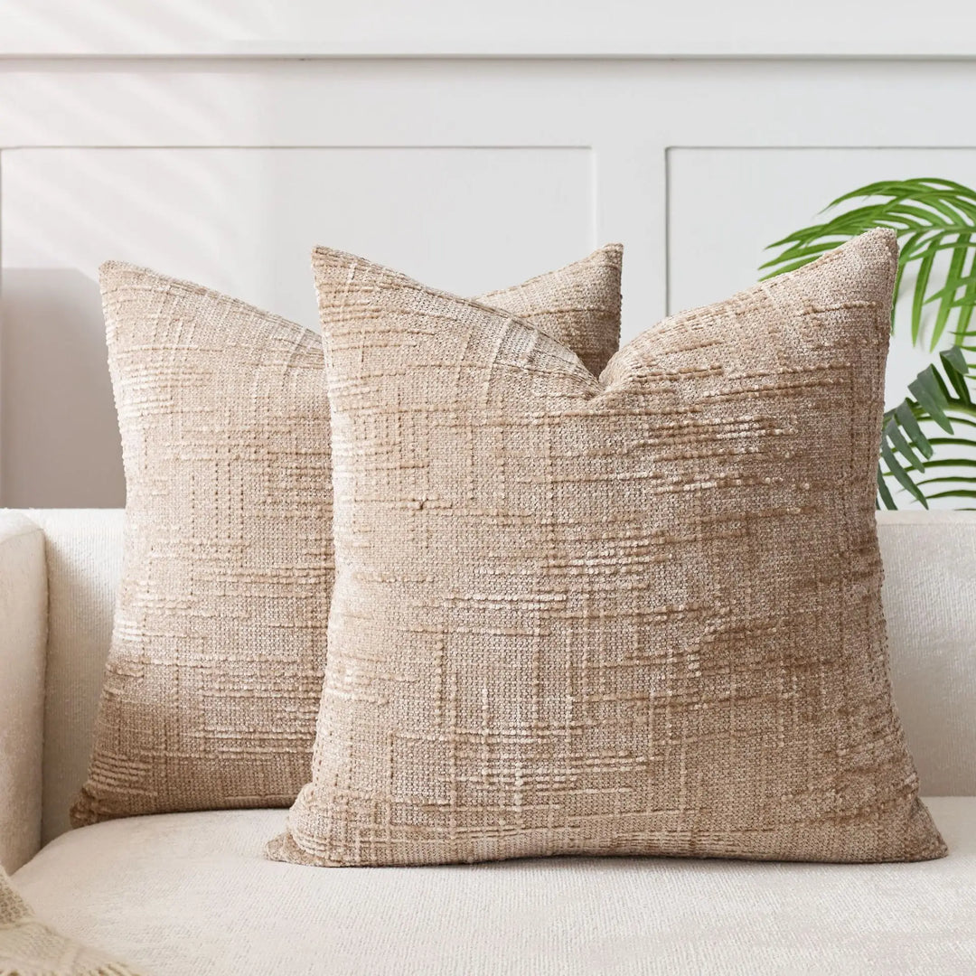 BowLift | Chenille Cushion with Bamboo Texture in Solid Color for Sofa and Bedroom