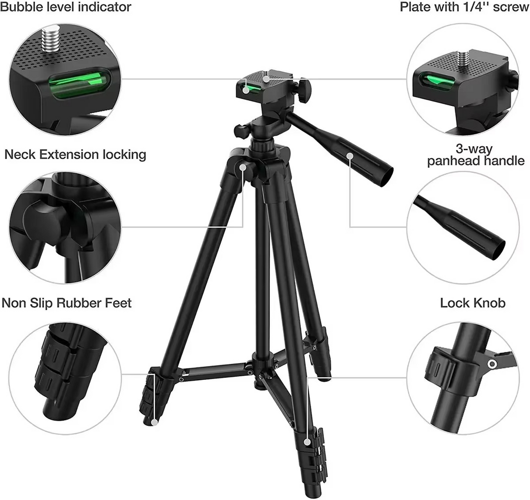 BowLift | Universal Lightweight Tripod Stand with Bluetooth Remote for Smartphones and DSLRs