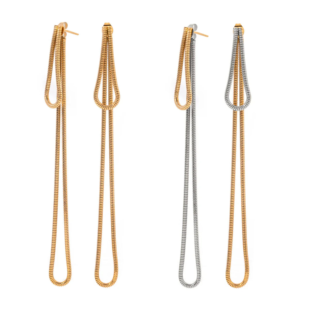 BowLift | Classy Snake Chain Tassel Stud Earrings