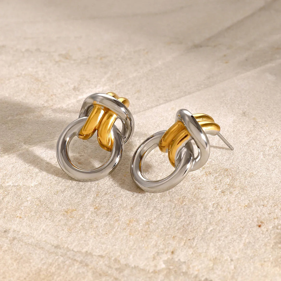 BowLift | Two Tone Ring Knot Earrings