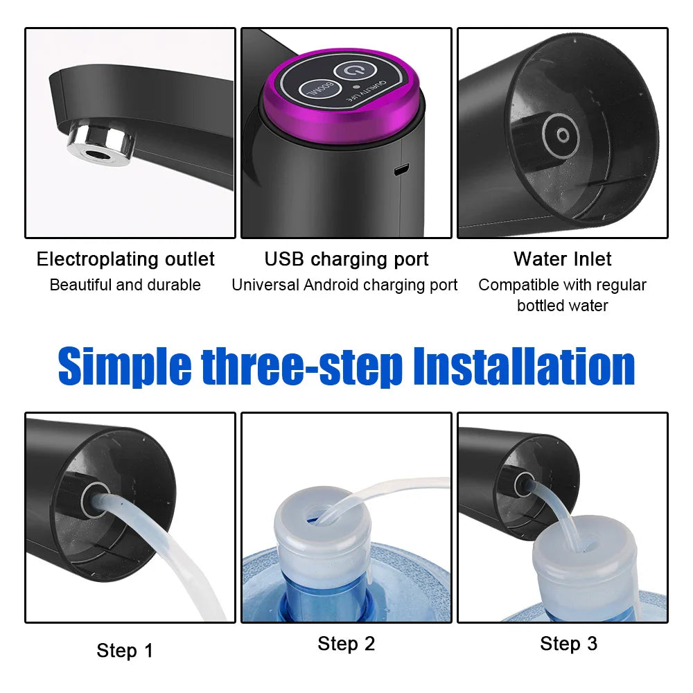 BowLift | Electric Water Dispenser AquaOne Touch | Touch Control | USB Charging | For Gallon Bottles