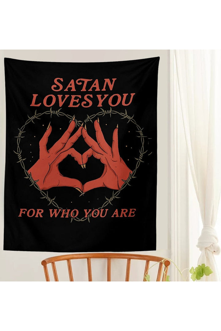 loves you angular wall tapestry | Bowlift