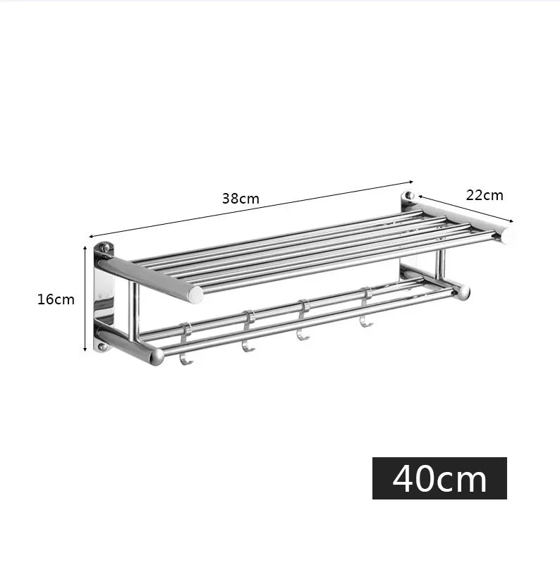 BowLift | SteelRack Wall-Mounted Stainless Steel Towel Holder – Minimalist Space-Saving Rack for Bathroom & Kitchen