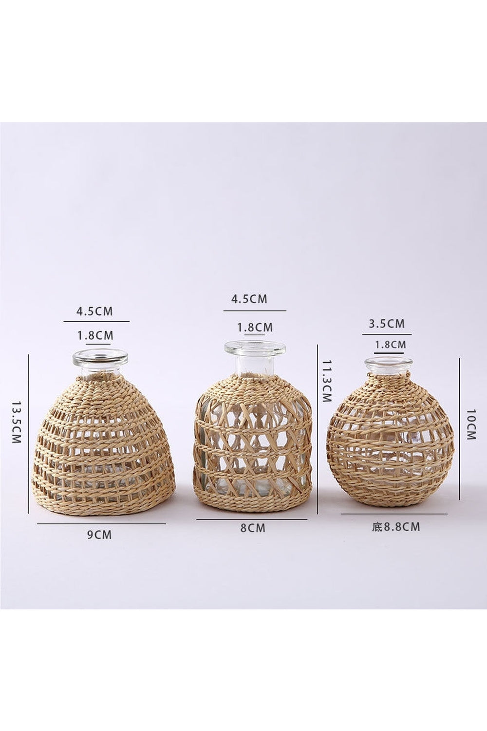 Akademie Rattan Glass Vases | Bowlift