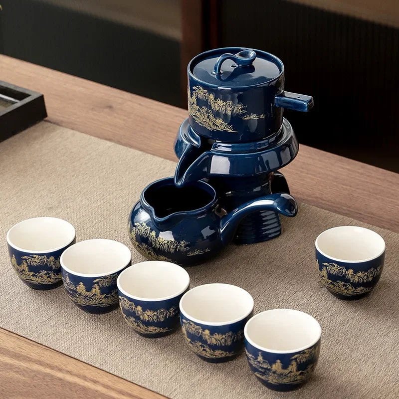 BowLift | Royal Golden Porcelain Dragon Flow Tea Set