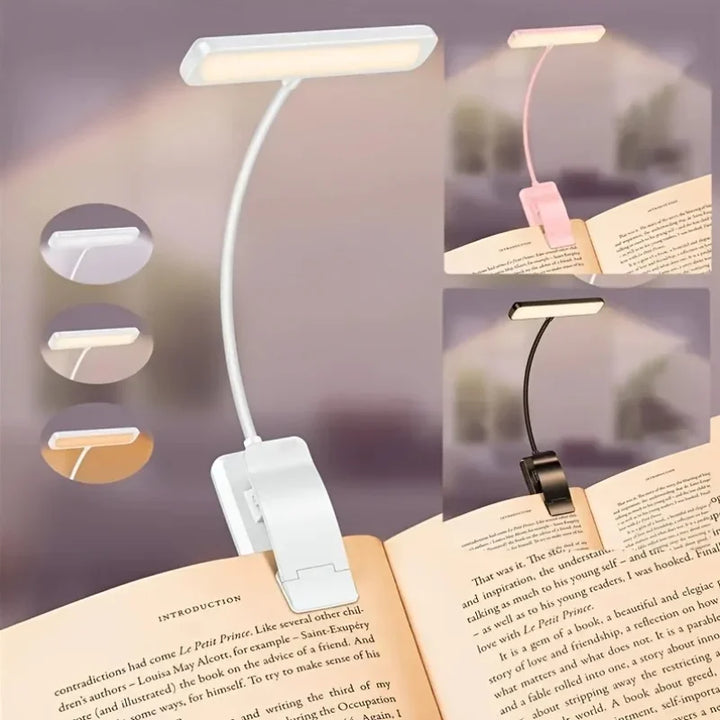 BowLift | Reading lamp FlexiRead | USB rechargeable | 3 light colors & dimmable | Clip & flexible arm