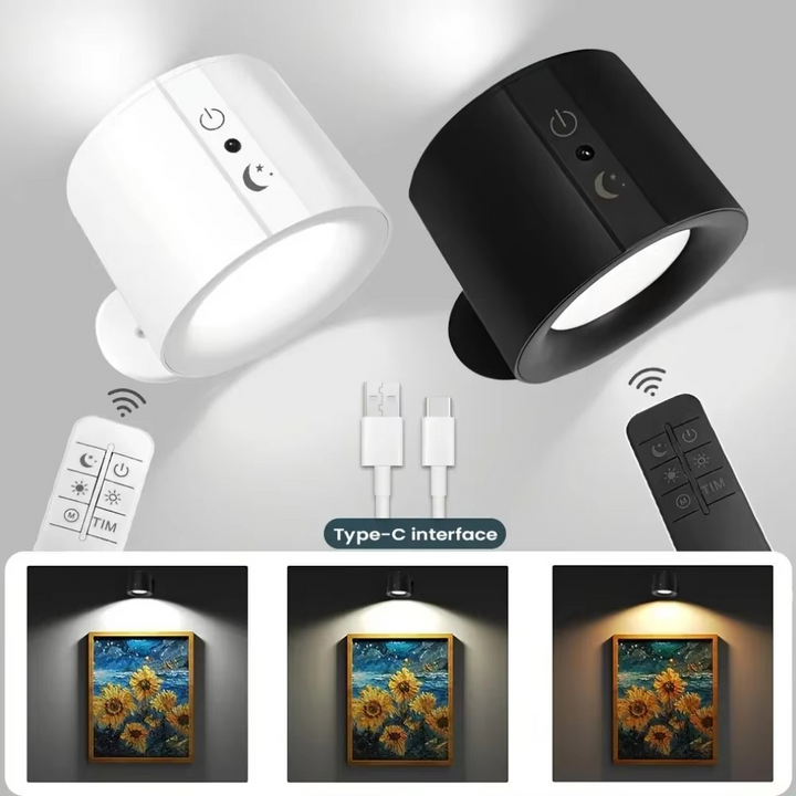 BowLift | LED Wall Lamp - Rechargeable, Magnetic & Dual-Sided Lighting for Indoor Use