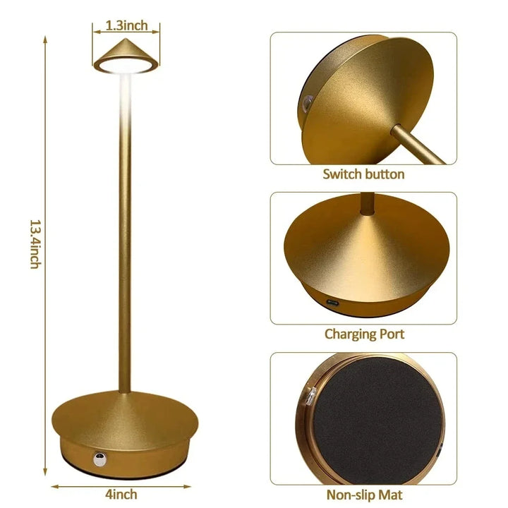 BowLift | Rechargeable Table Lamp Creative Dining Room Touch Led Hotel Bar Coffee Pina Pro Table Lamp Decorative Desk Lamp