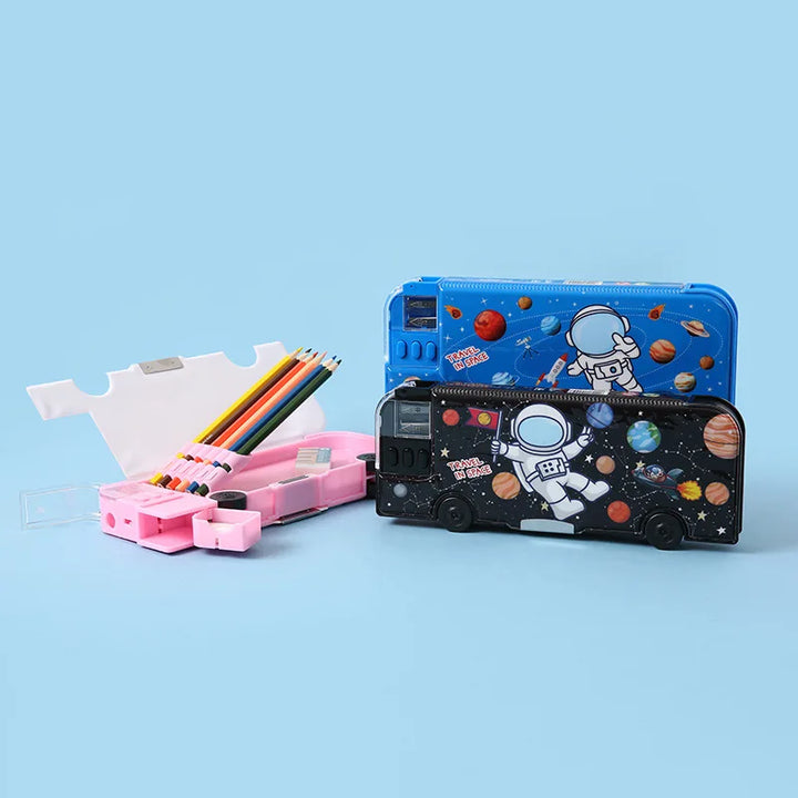 BowLift | Cartoon Bus Multifunctional Kids Stationery Pencil Box